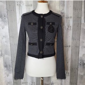 Haute Hippie Grey Skull Crested Jacket Blazer
